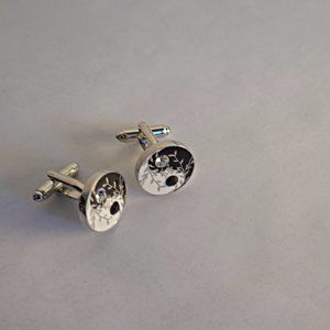 Black and White Floral Cufflinks